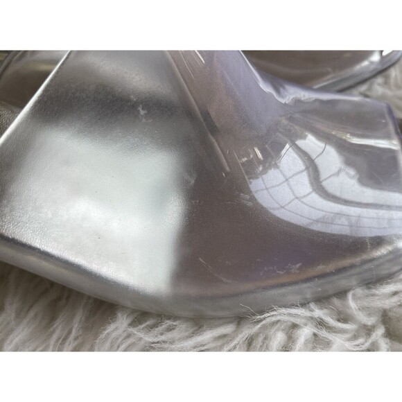 Jeffrey Campbell Women’s Size 9 Clear Slide Mule Heeled Sandals FLAW - Picture 5 of 12